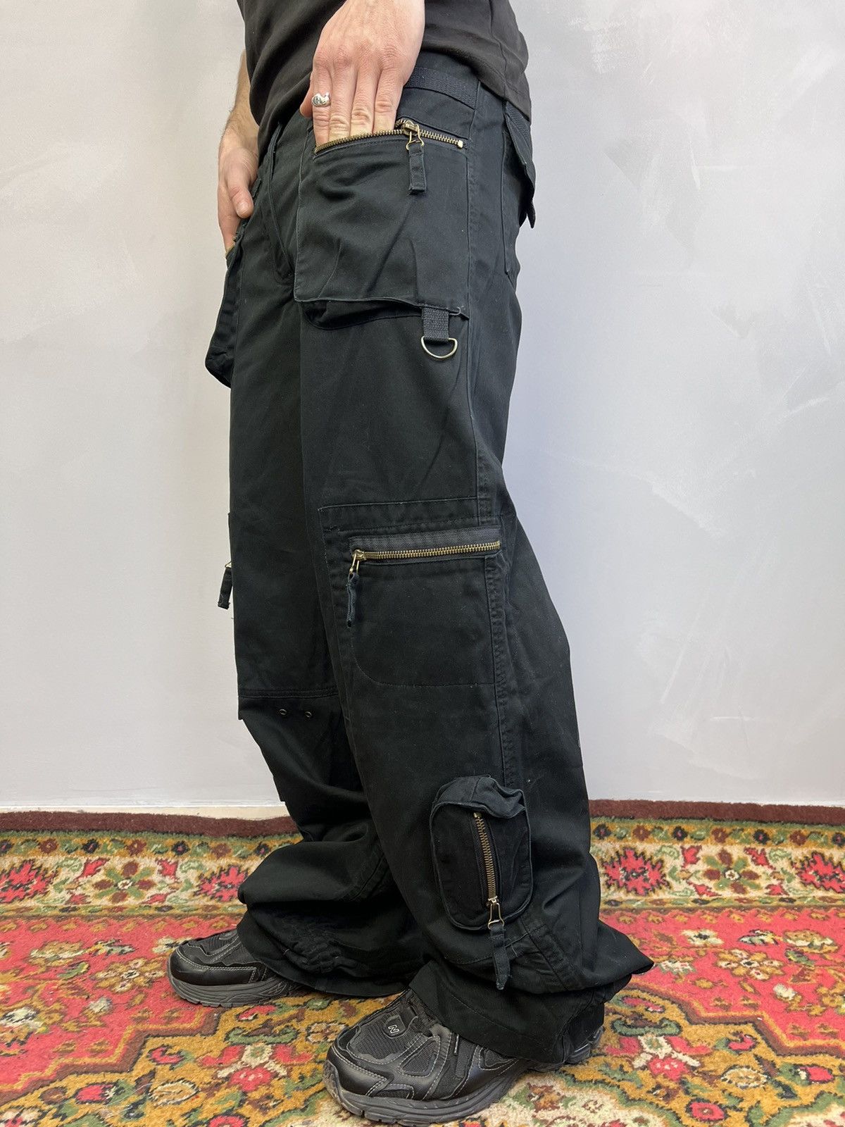 Japanese Brand × Junya Watanabe Y2K Vintage Streetwear black Camo Cargo Baggy Jeans sh Size US 31 - 9 Thumbnail