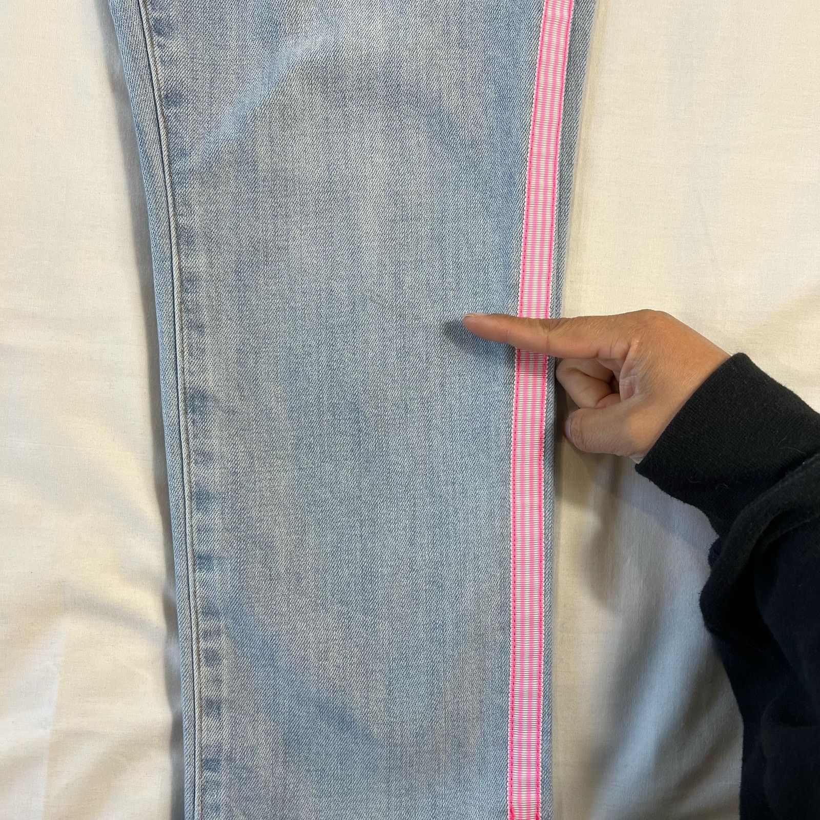 Other Women's 8P Modern Ankle Jean Pink Stripe Light Wash Denim Size 27" / US 4 / IT 40 - 8 Thumbnail