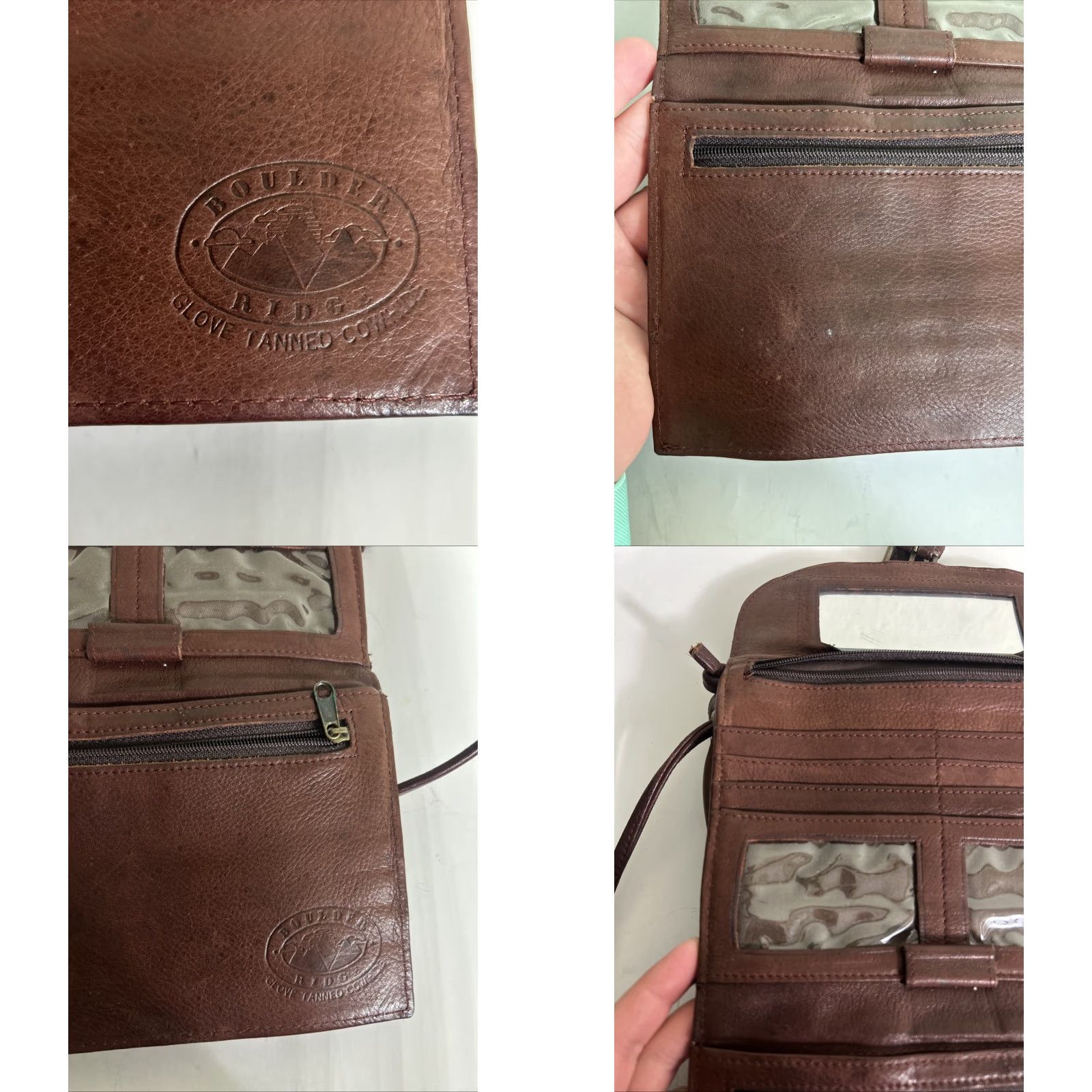 Vintage VINTAGE Boulder Ridge Glove Tanned cowhide Small Purse Shoulder Bag Brown Women Small Leather Shoulder Bag 7x6x1 Size ONE SIZE - 10 Thumbnail