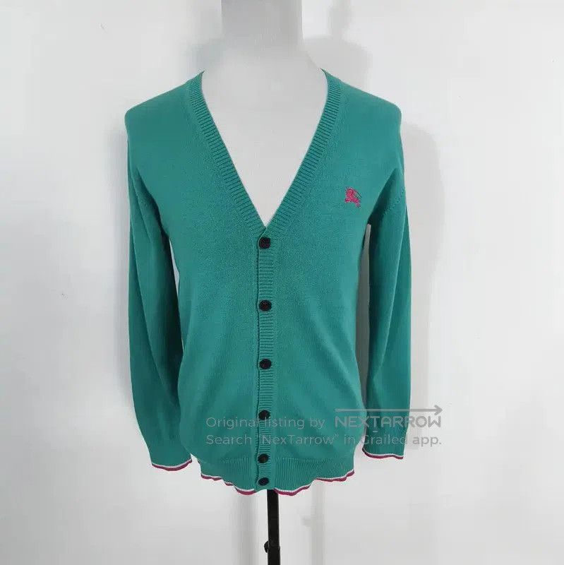 Burberry Burberry Men's Peacock Blue Cardigan Sweater. Size US M / EU 48-50 / 2 - 1 Thumbnail