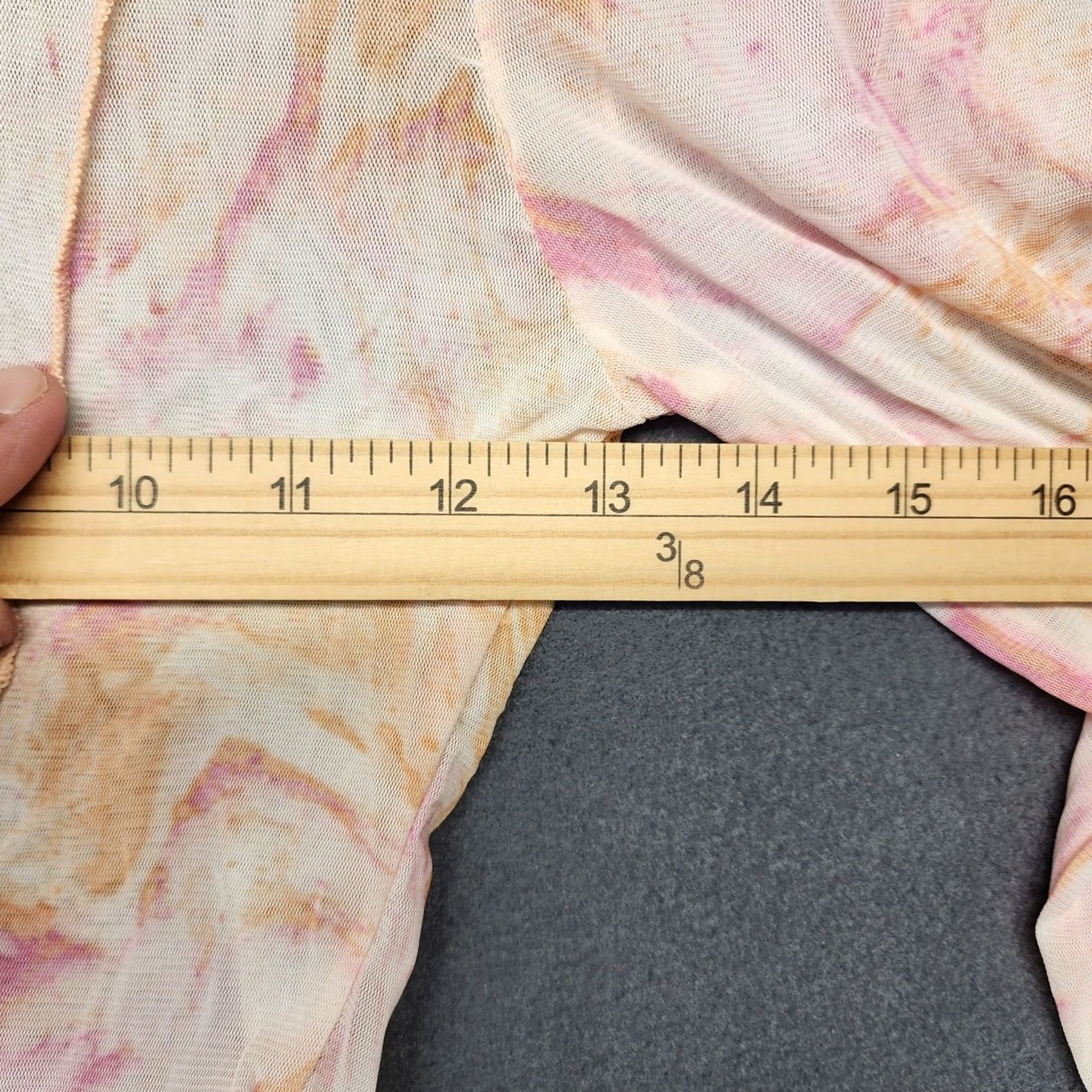 Vintage VINTAGE Altartd State Top Womens XS Pink Orange Swirl Semi Sheer Long Sleeve Crop Length Blouse Womens XS Pink Swirl 90s? Size XS / US 0-2 / IT 36-38 - 4 Thumbnail