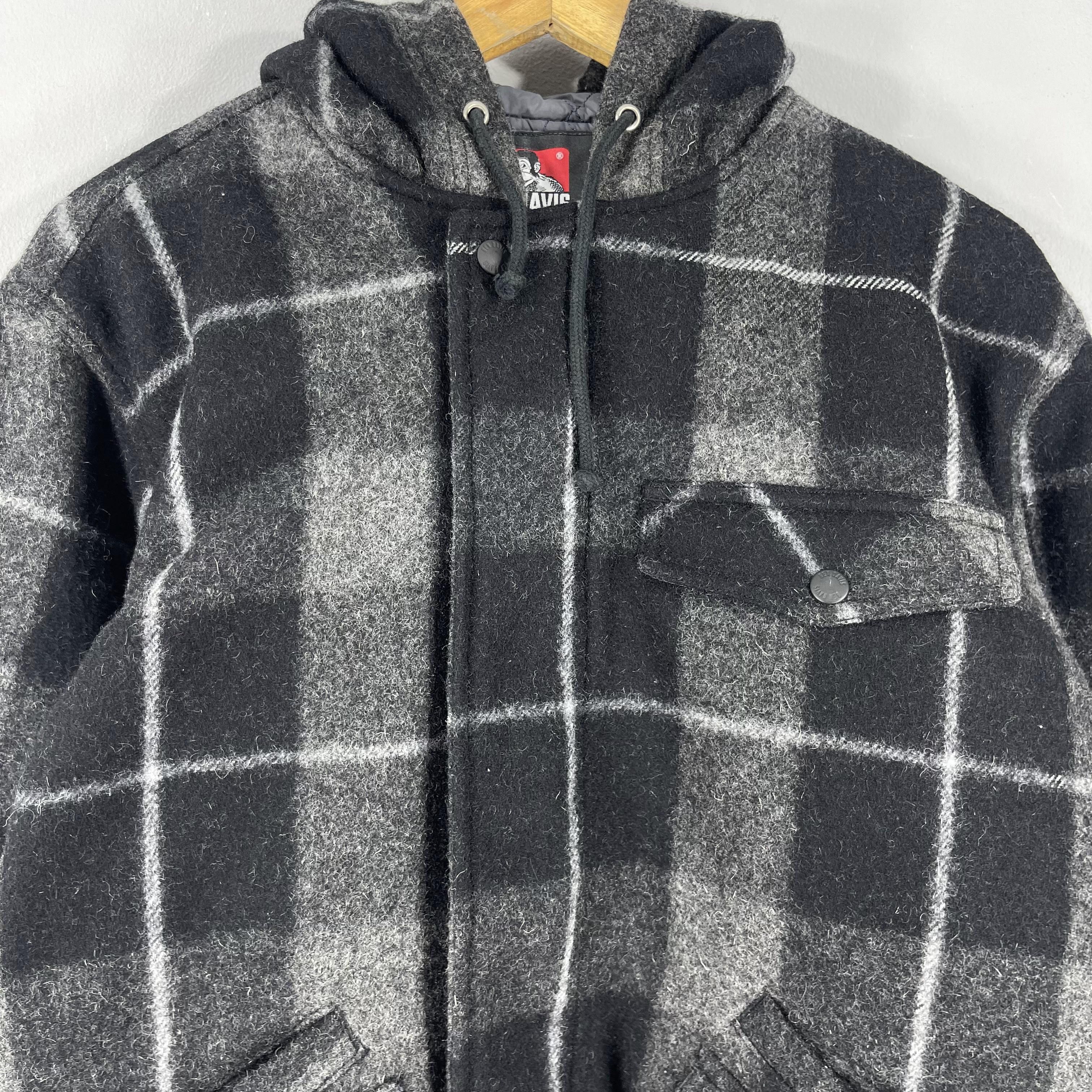 Ben Davis Vintage 90s BEN DAVIS Checkered Tartan Black Wool Jacket Size US M / EU 48-50 / 2 - 2 Thumbnail