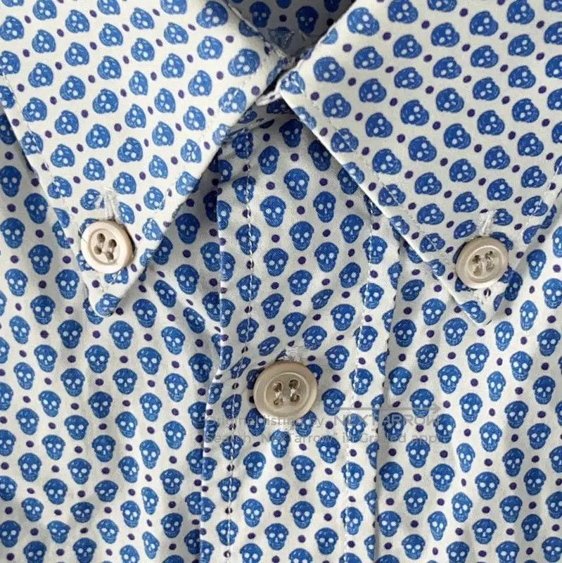 Alexander McQueen Alexander McQueen Blue Cotton Short Sleeve Shirt . Size US XL / EU 56 / 4 - 3 Thumbnail