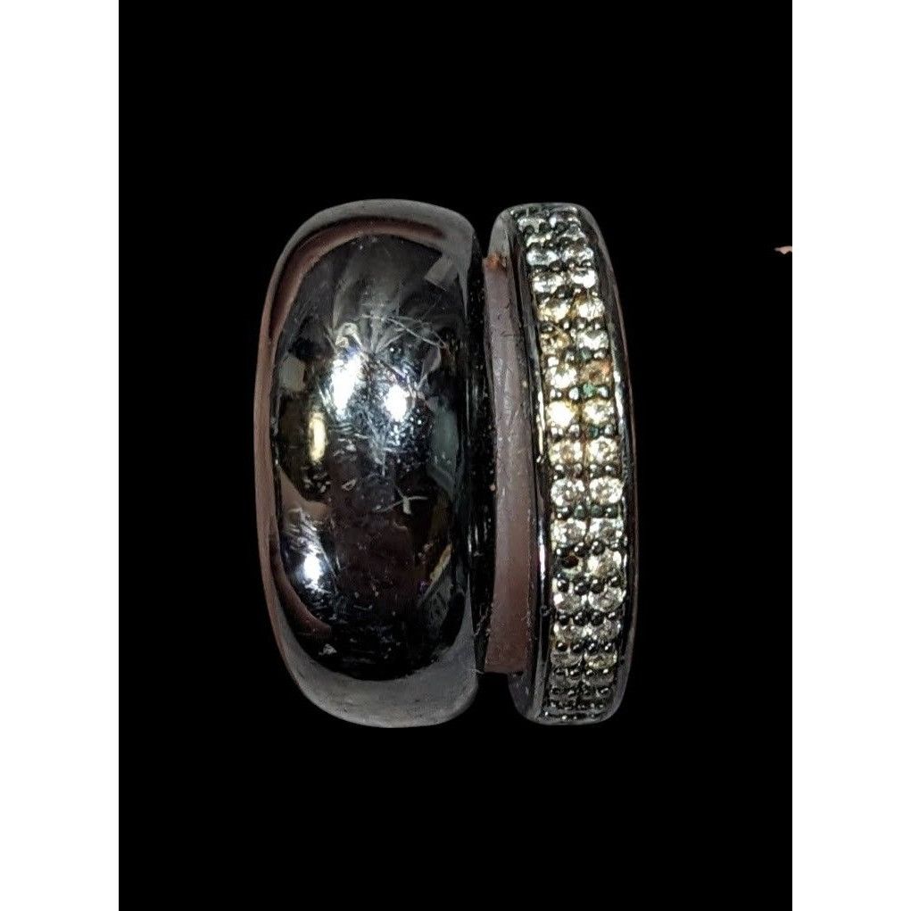 Juicy Couture Juicy Couture Glam Goth Gunmetal Rhinestone Stacked Ring Size ONE SIZE - 9 Thumbnail