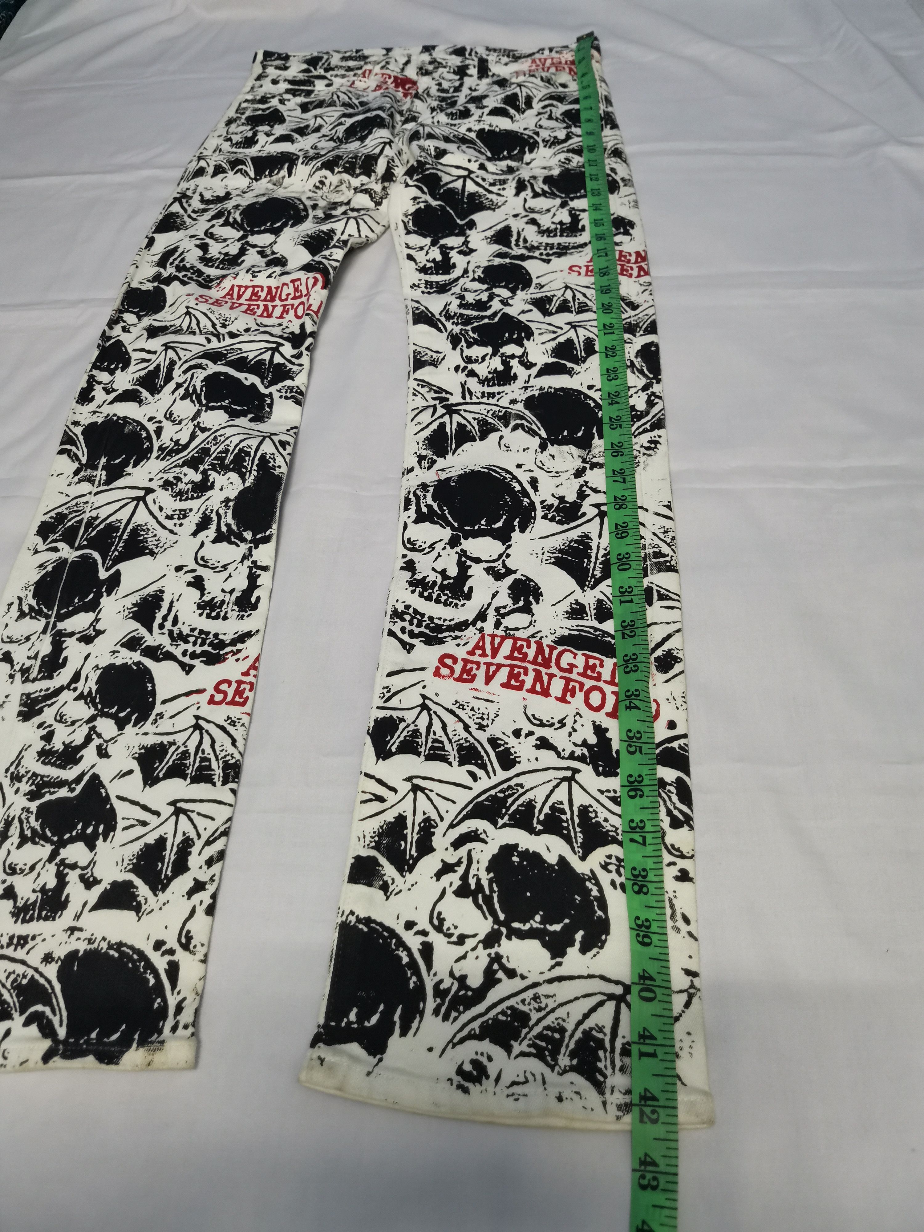 Handmade UJ Custom Avanged Sevenfold OverPrint Pant Slim Fit Straight Size US 29 - 12 Thumbnail