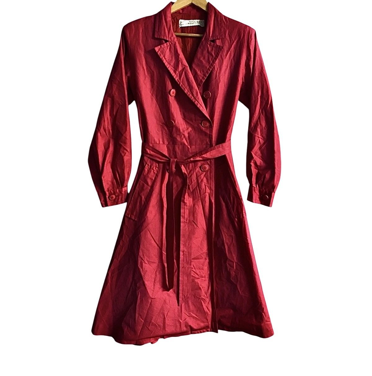 Nina Ricci 70-80’s Nina Ricci Boutique Archival Red Trench Coat Jacket Size S / US 4 / IT 40 - 1 Thumbnail