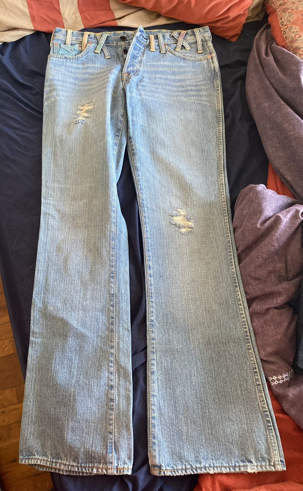 Red Monkey RMC Martin Ksohoh Selvedge Jeans – Wave Embroidered Pockets Size US 34 / EU 50 - 1 Thumbnail