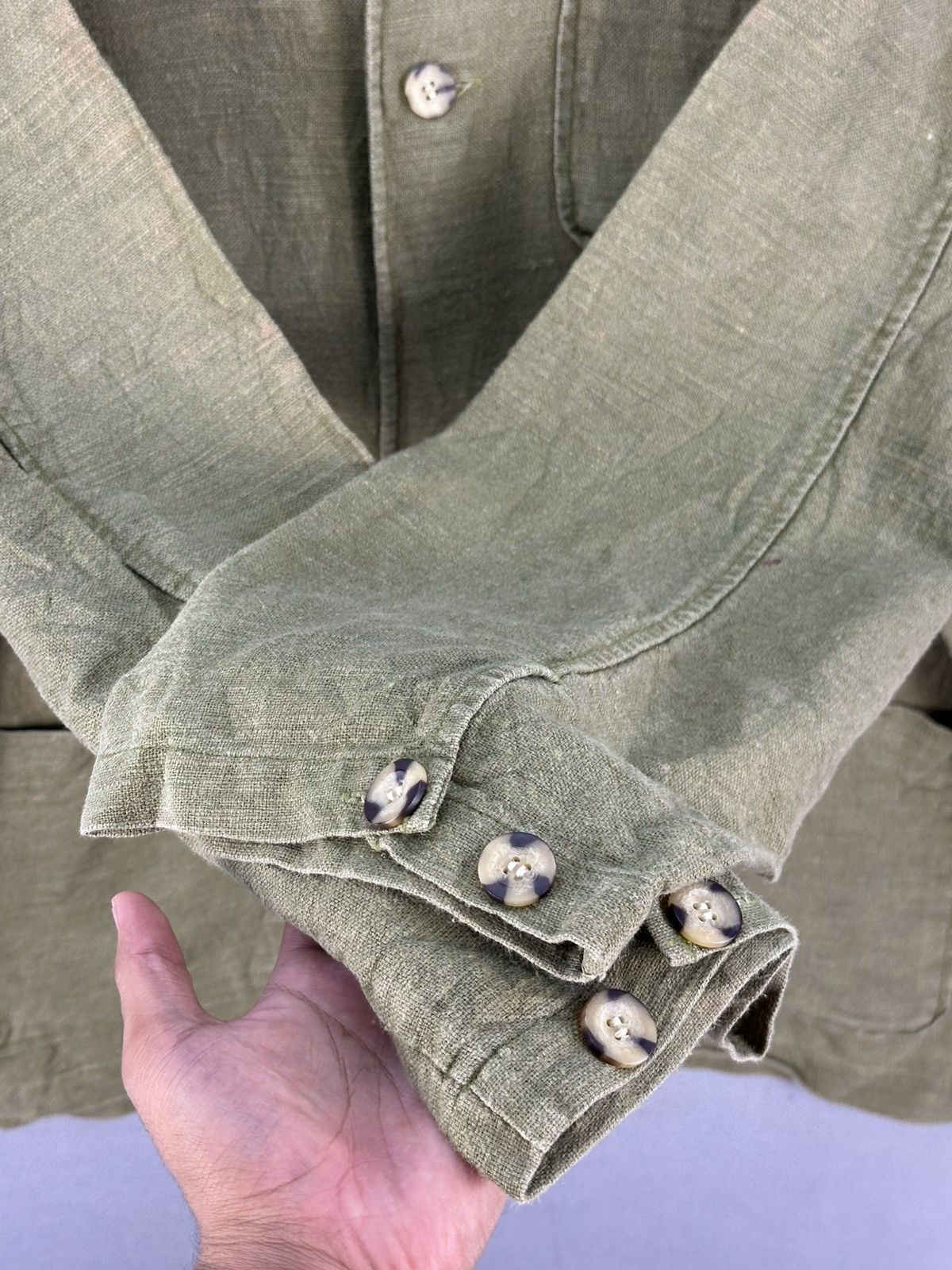 Japanese Brand Bayleaf Athlete Dept Hemp Fabric Chore Jacket Size US XXL / EU 58 / 5 - 10 Thumbnail