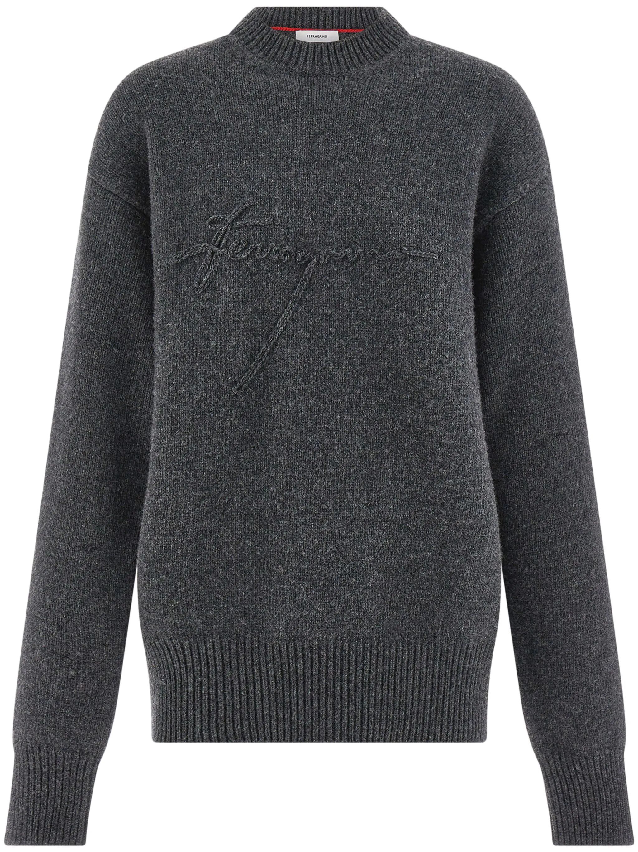 Salvatore Ferragamo o1s1rm0526 Virgin Wool Sweater in Grey Size M / US 6-8 / IT 42-44 - 1 Thumbnail