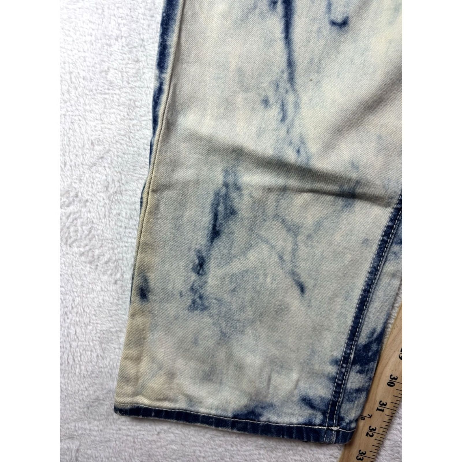 Vintage Gray Earth Jeans Men’s Regular 34x32 Acid Washed Distressed Denim Blue White 5-Pocket Zipper Vintage: No Size US 34 / EU 50 - 4 Thumbnail