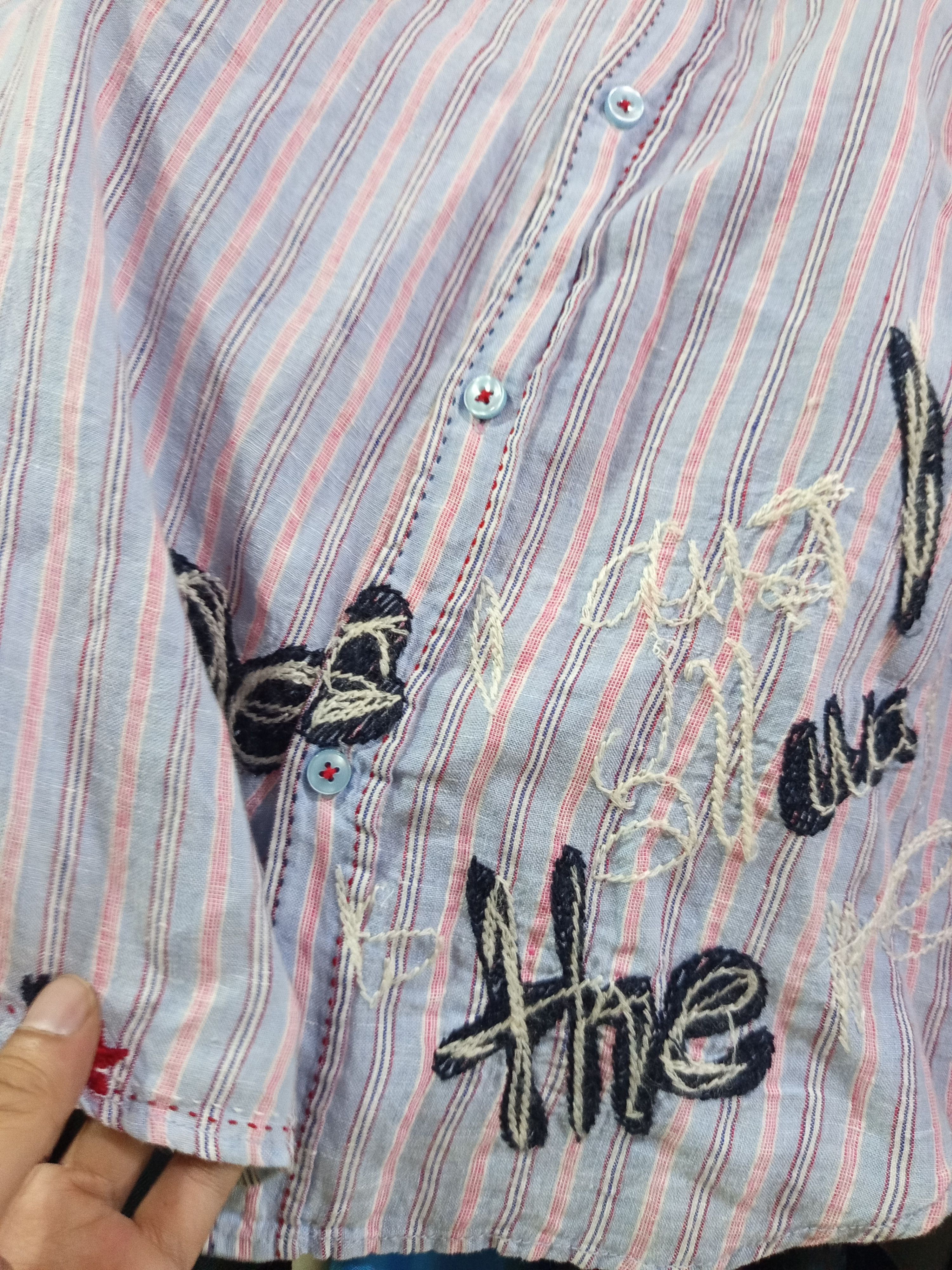 Desigual Desigual Striped Linen Shirt Size US M / EU 48-50 / 2 - 5 Thumbnail