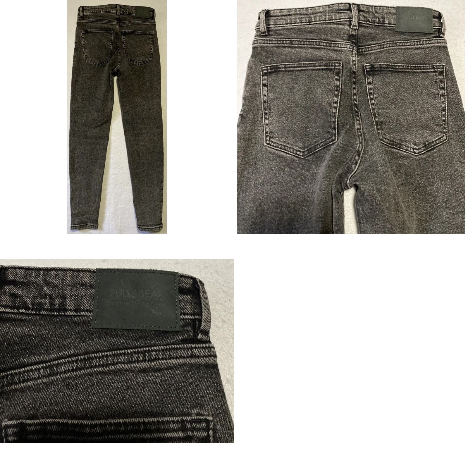 Vintage Pull&Bear Jeans Women’s 6 Pepper Gray Mid Rise Skinny Denim / 28-8 Slim Fit Womens Jeans - Denim Light Wash Zip Closure 27 Inseam Black Size 28" / US 6 / IT 42 - 8 Thumbnail