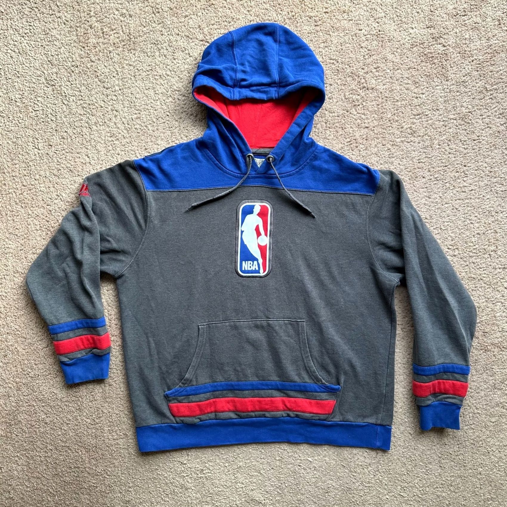 NBA NBA Sweatshirt Mens Large Hoodie Pullover Pockets Patch Grey Backetball Size US L / EU 52-54 / 3 - 2 Thumbnail