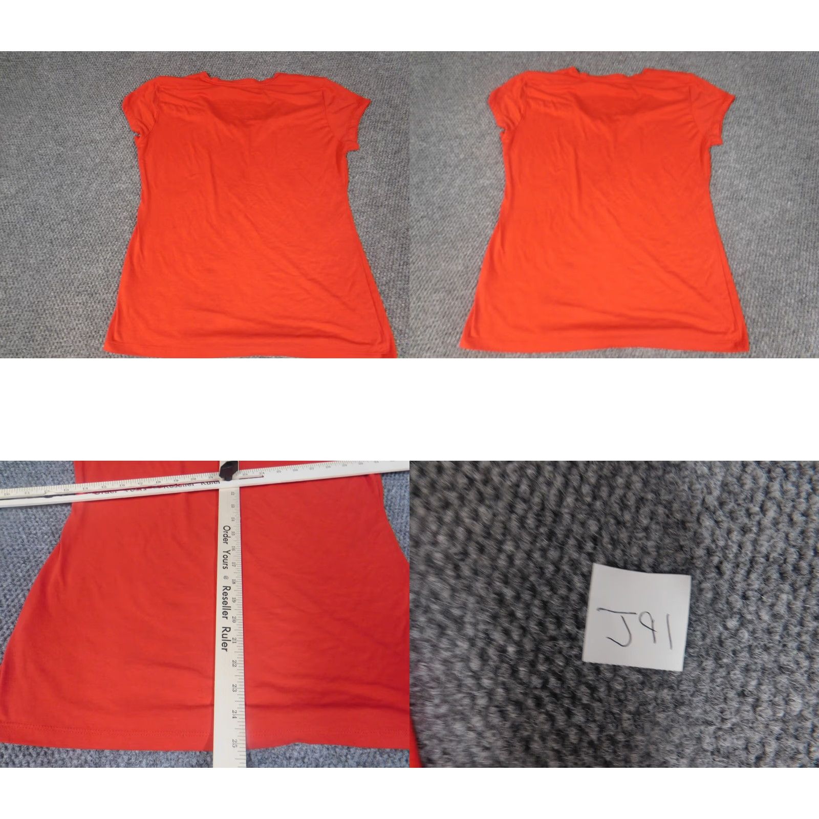 Vintage Dodo Blouse Womens 2XL Orange Short Sleeve Collared Pullover Stretch Casual Cotton Polyester Button Regular Classic Size XXL / US 16-18 / IT 52-54 - 8 Thumbnail