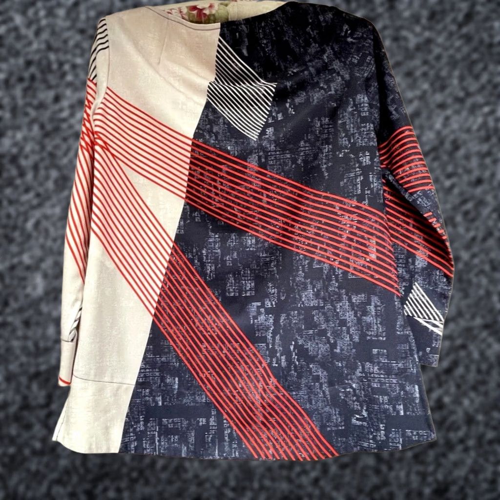 NIC+ZOE Nic+Zoe Blouse Womens XS Boat Neck Abstract Print 3/4 Sleeve Top Multicolor Size XS / US 0-2 / IT 36-38 - 1 Thumbnail