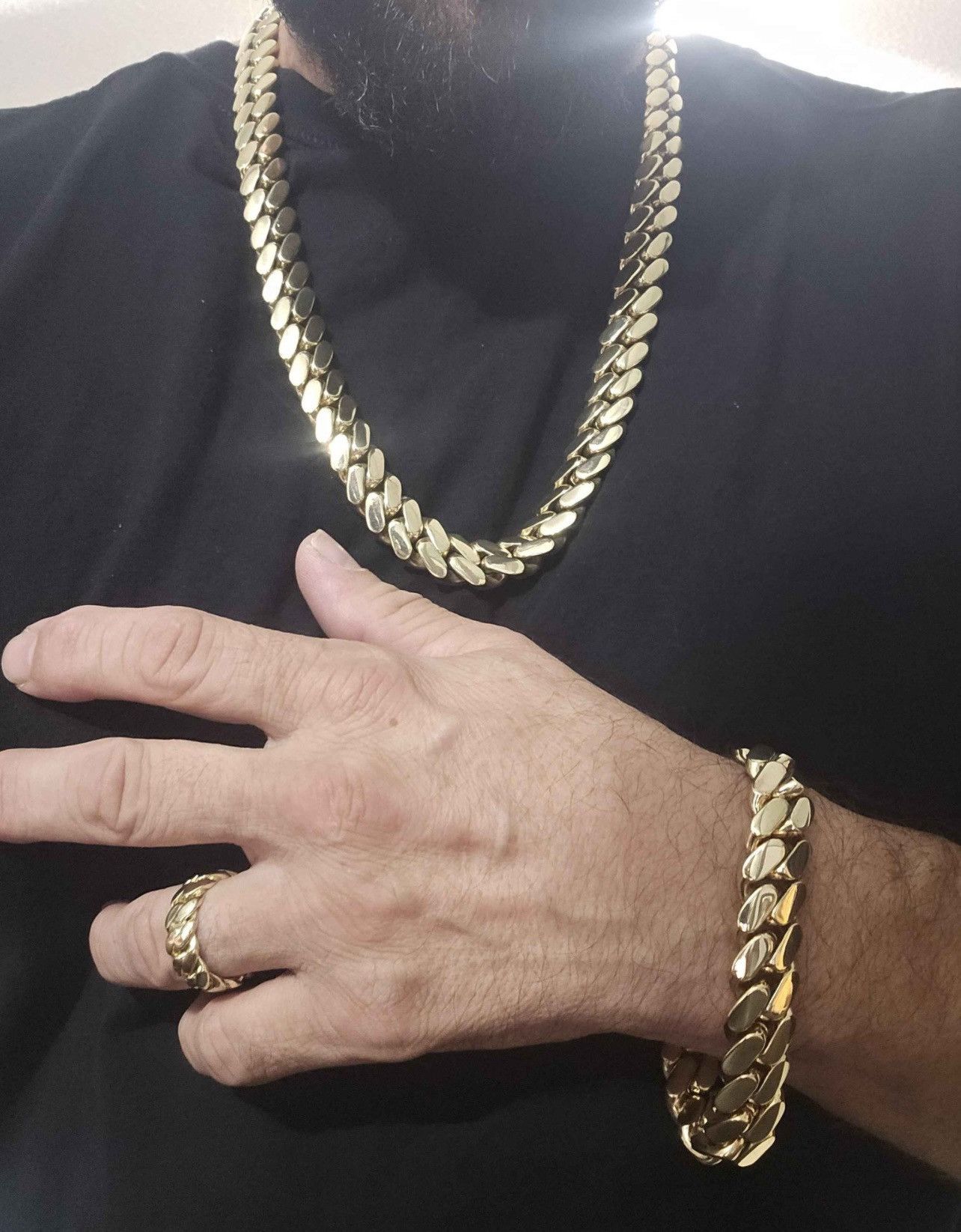 Other 14k gold bonded Necklace bracelet and ring Size ONE SIZE - 2 Thumbnail