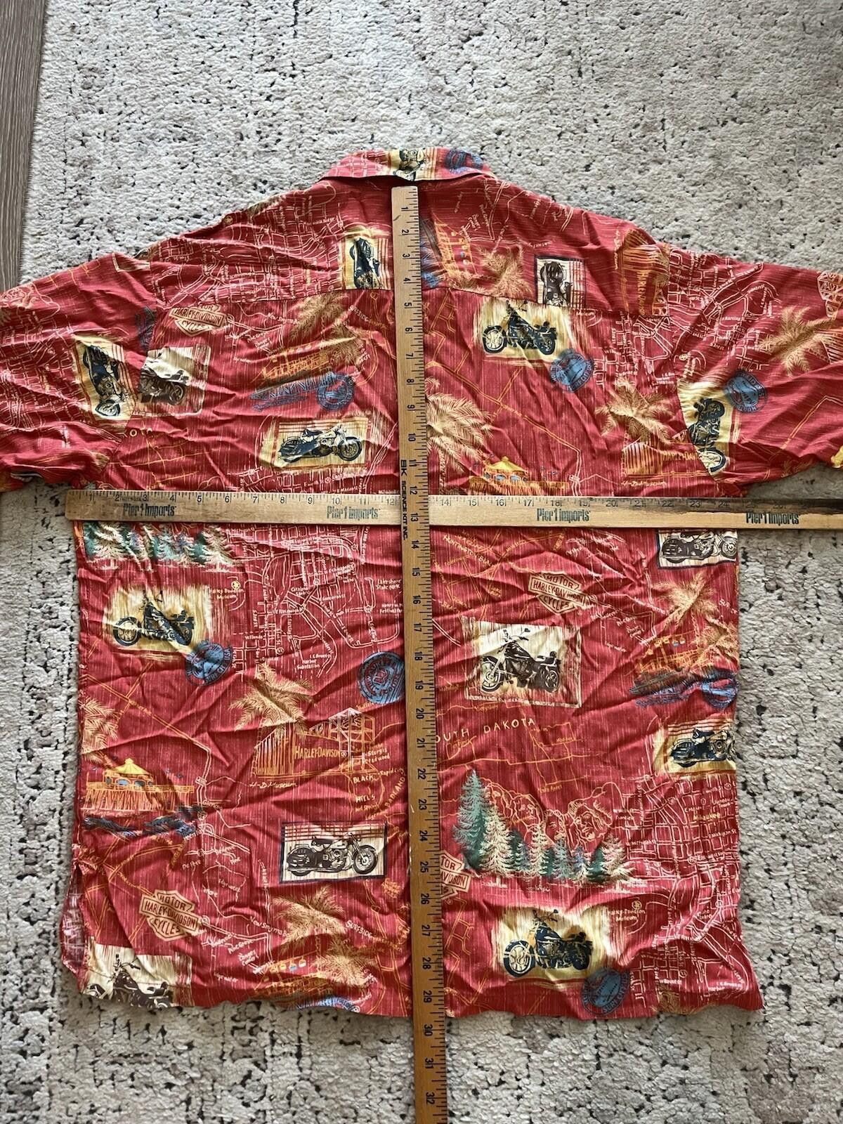Harley Davidson VTG Harley Davidson Red Map Biker Button Up Shirt L Size US L / EU 52-54 / 3 - 5 Thumbnail