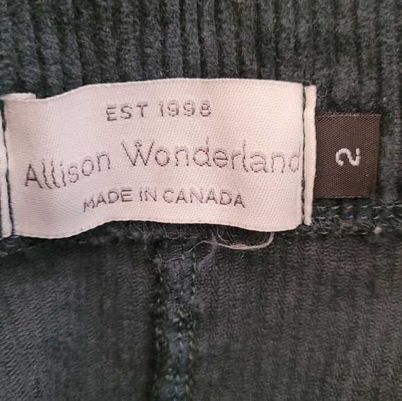 Allison Wonderland Green High Waist Corduroy Pants - Size 2