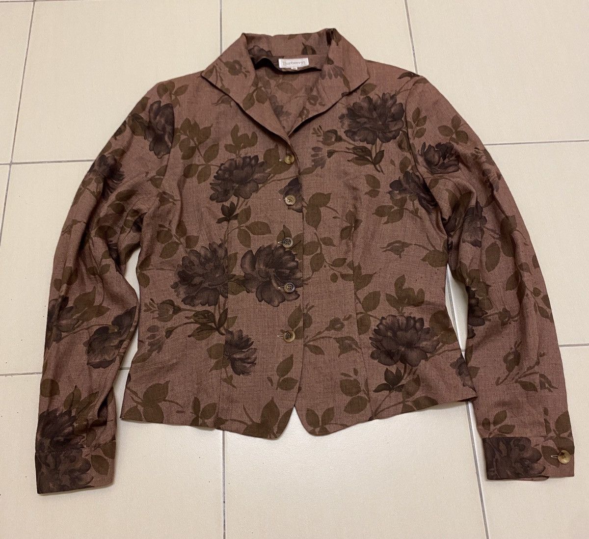 Burberry × Vintage Vtg Burberrys Woman Floral Top Size S / US 4 / IT 40 - 1 Thumbnail