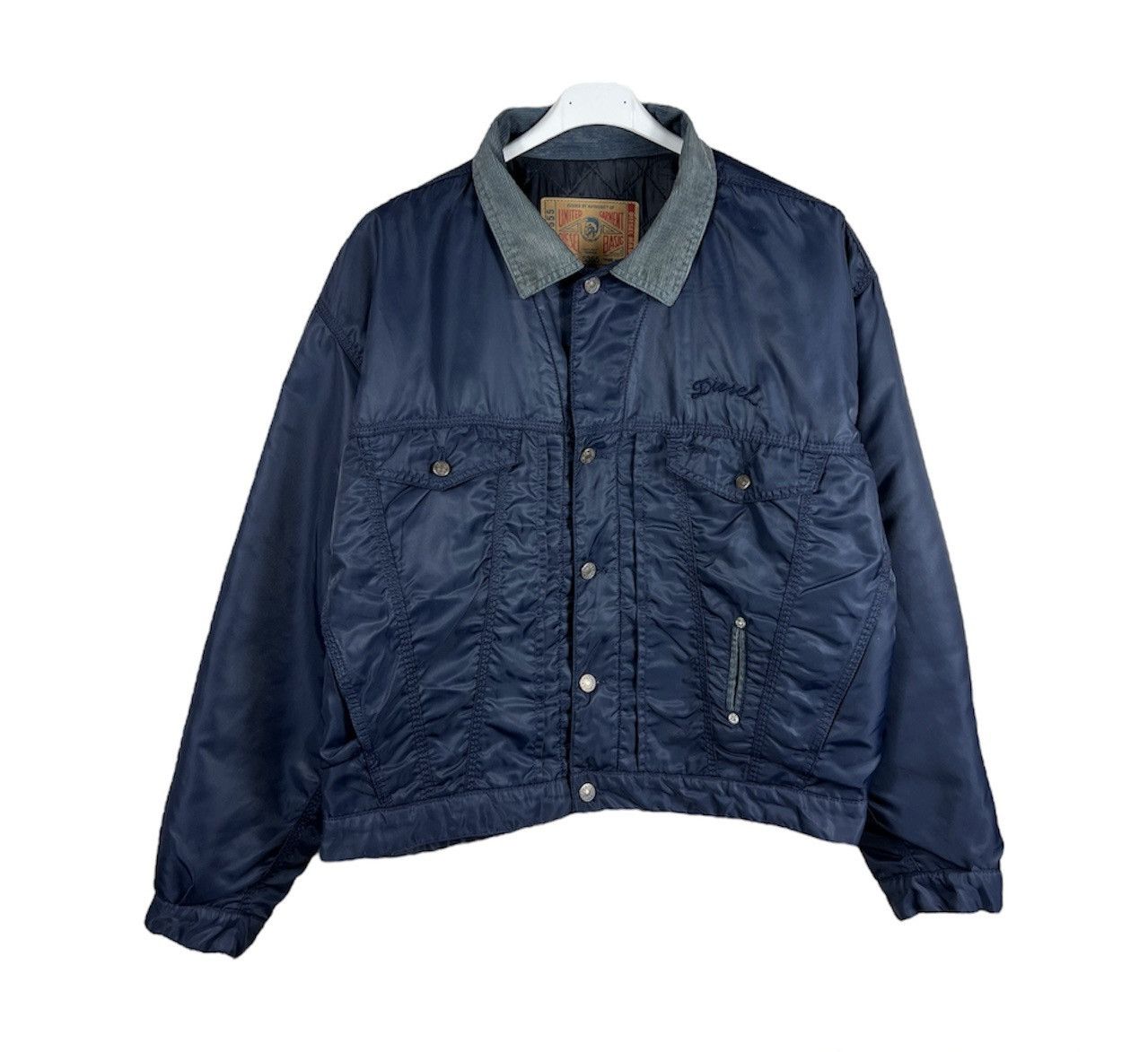 Vintage 90s Diesel denver navy cropped nylon jacket italy