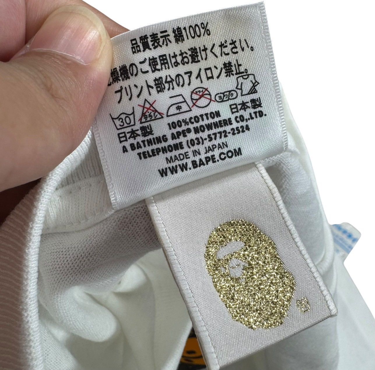 Bape BAPE APE HEAD white TEE Size US L / EU 52-54 / 3 - 3 Thumbnail