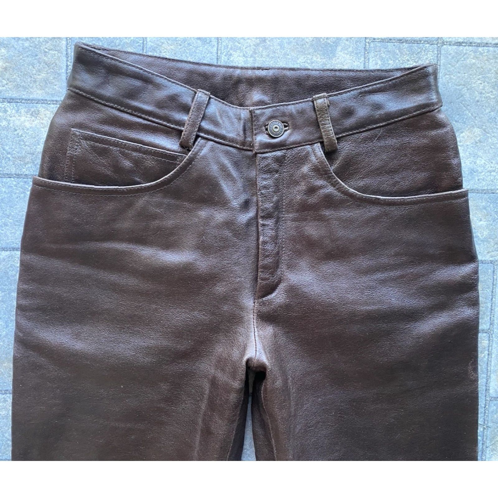 Vintage Wilsons Leather Pants Women’s Size 10 Brown Leather Pants Regular Women Size 32" / US 10 / IT 46 - 4 Thumbnail