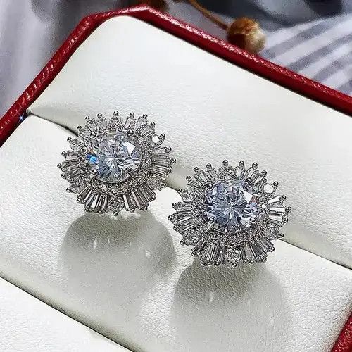 Jewelry Crystal Star Stone Earrings Gothic Punk Chrome Jewelry Spike Size ONE SIZE - 3 Thumbnail