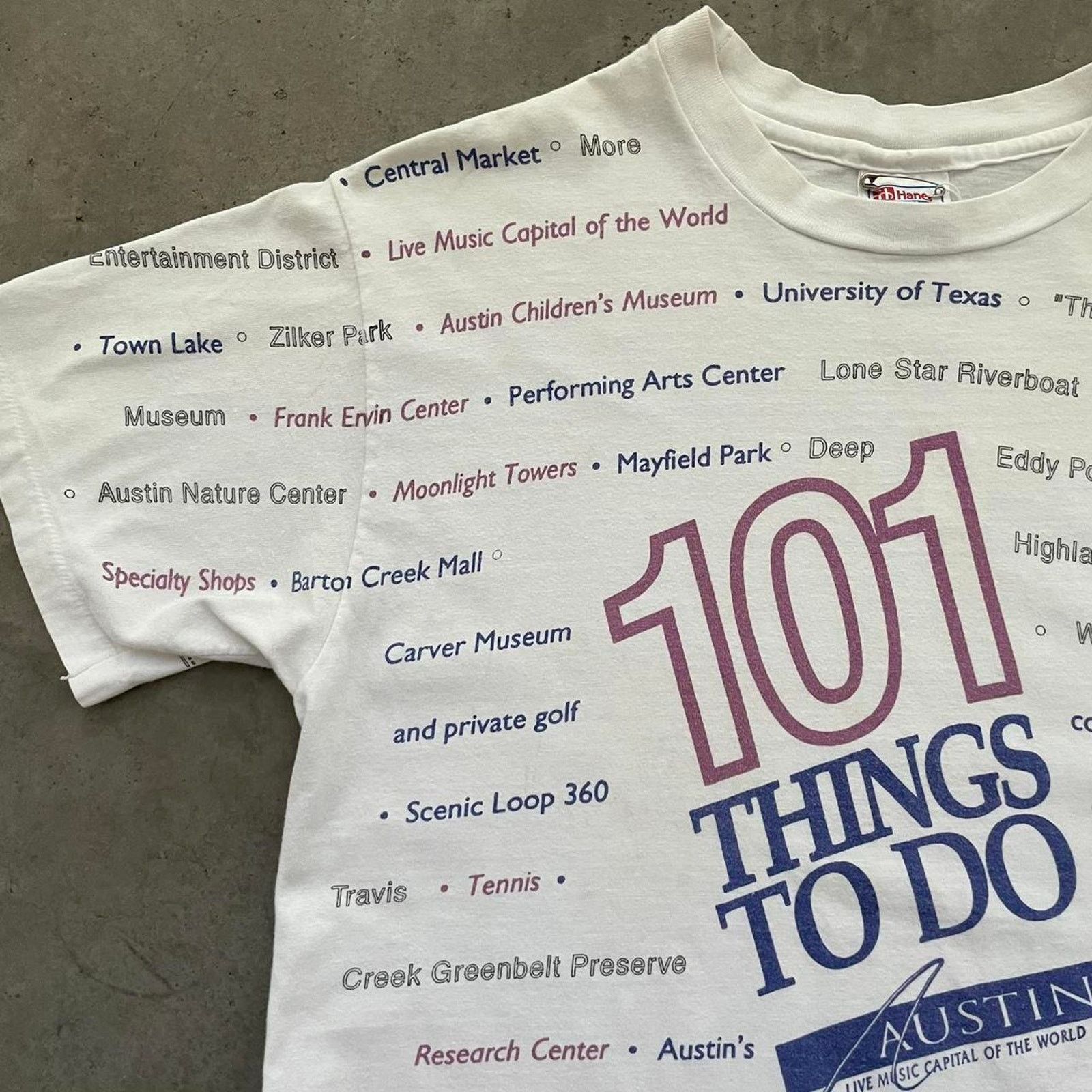 Vintage Vintage 90s 101 Things to do in Austin, Texas T-shirt Size US L / EU 52-54 / 3 - 4 Thumbnail