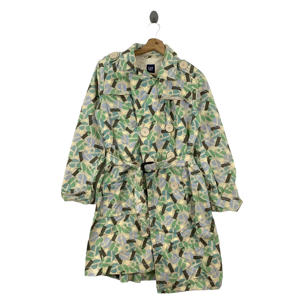 image of Gap Casualwear Fashion Designer Abstract Full Design Trench in Beige, Women's (Size Small)