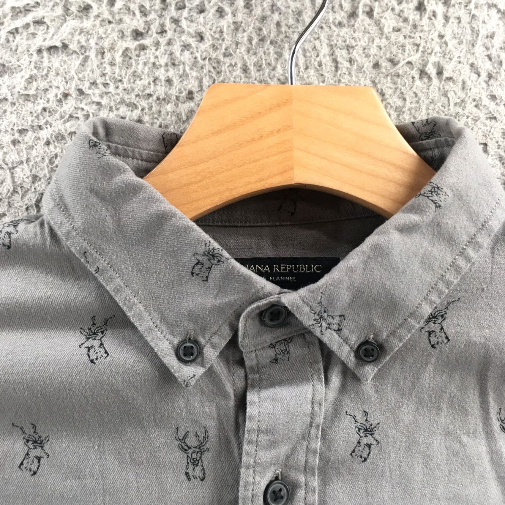 Banana Republic Banana Republic Button-Down Dress Shirt Mens M Gray Long Sleeve Collared Shirt Size 40R - 3 Thumbnail