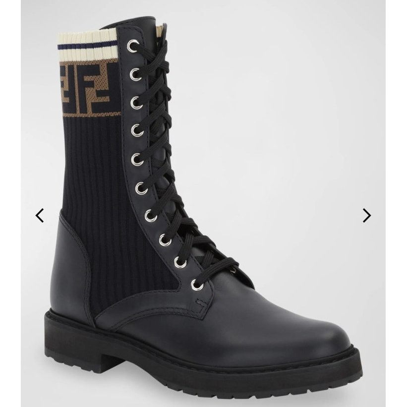 Fendi Fendi Leather Combat Boot with FF Cuff Size 40.5 Size US 9.5 / IT 39.5 - 5 Thumbnail