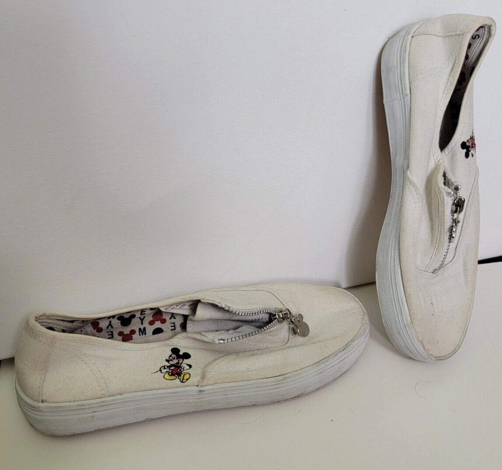 Mickey Unlimited Mickey Mouse Sneakers Canvas Shoes Vintage Disney Womens 6.5 in White