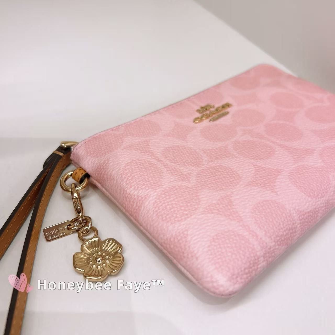 Coach Corner Zip Wristlet In Signature Canvas With Charms CEF72 Size ONE SIZE - 3 Thumbnail