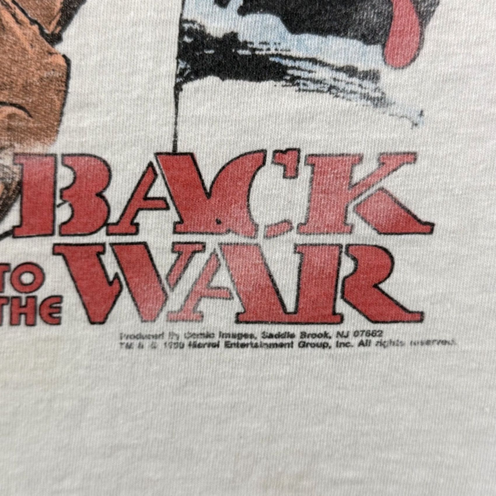 Fruit Of The Loom VINTAGE Marvel The Punisher Back To War Shirt XL White Comic Images USA Shirt Mens Pattern Graphic Print 1990s USA Comics Marvel Size US XL / EU 56 / 4 - 7 Thumbnail