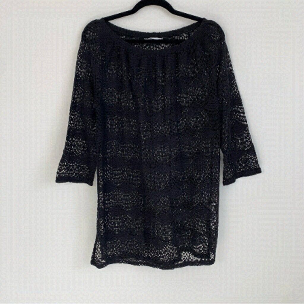 Other La Vie En Rose Black Crochet Swim Coverup Women's Sm Size S / US 4 / IT 40 - 2 Thumbnail