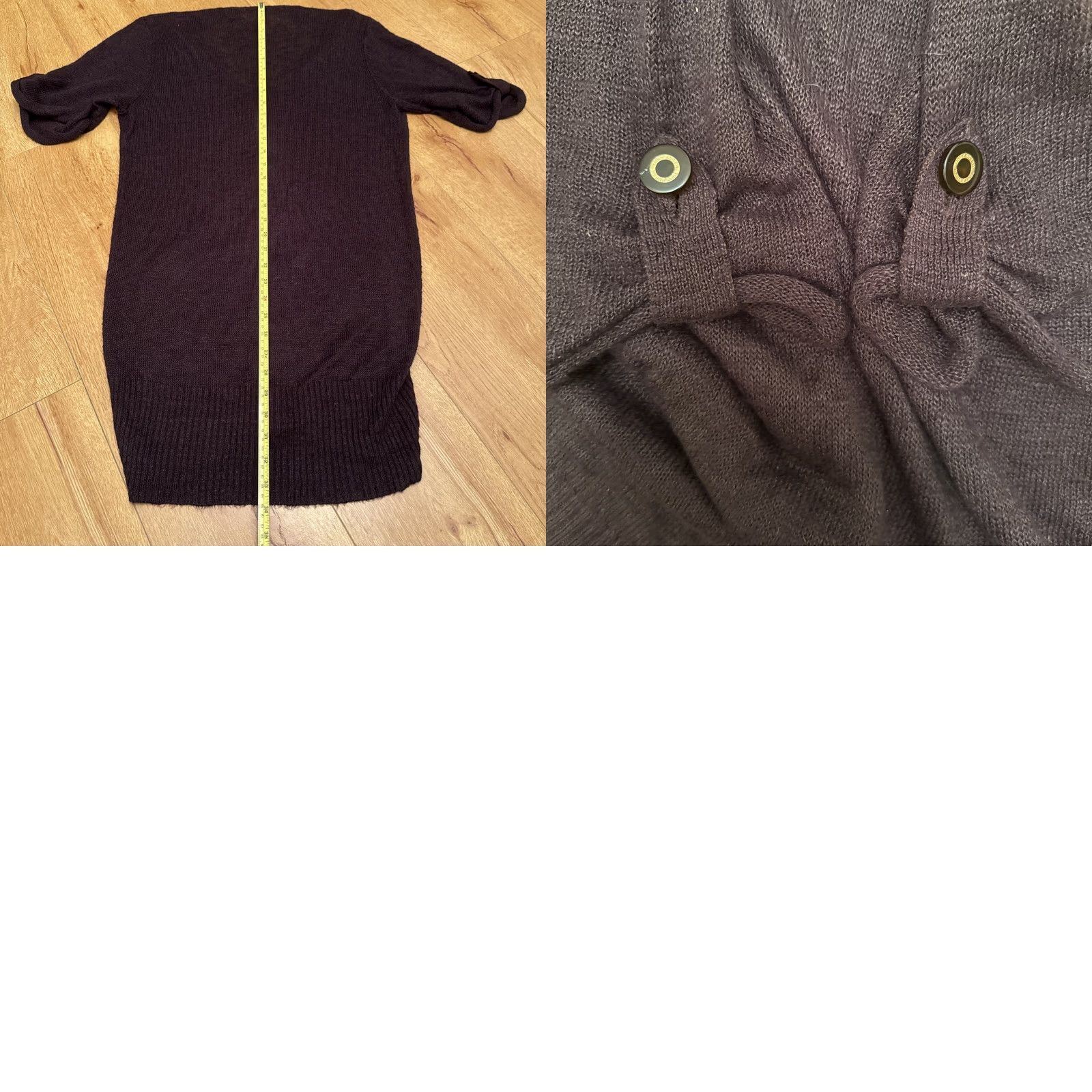 Tory Burch VINTAGE Tory Burch Cardigan Med Button Up V Neck Brown Linen Viscose Pockets Boho Long Size M / US 6-8 / IT 42-44 - 9 Thumbnail