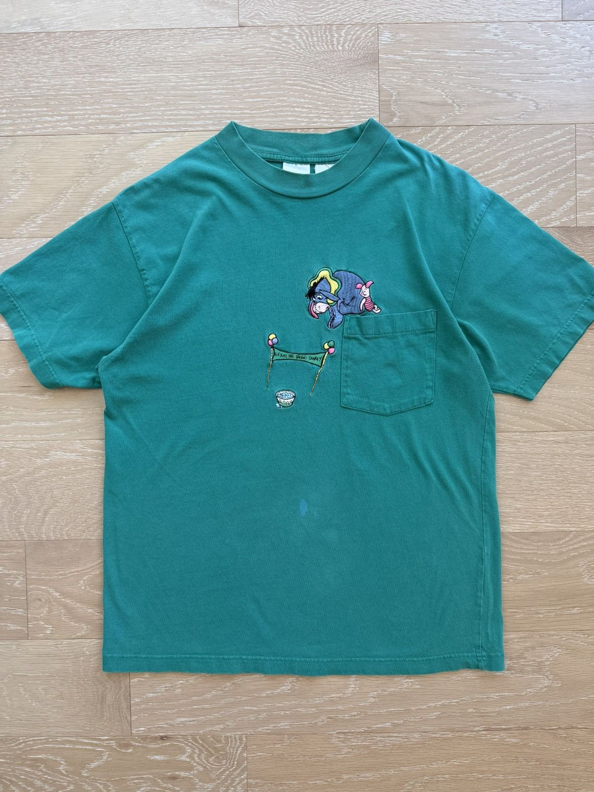 Disney Rare Vintage 90s Disney Eeyore Piglet Pooh pocket shirt Size US M / EU 48-50 / 2 - 2 Thumbnail