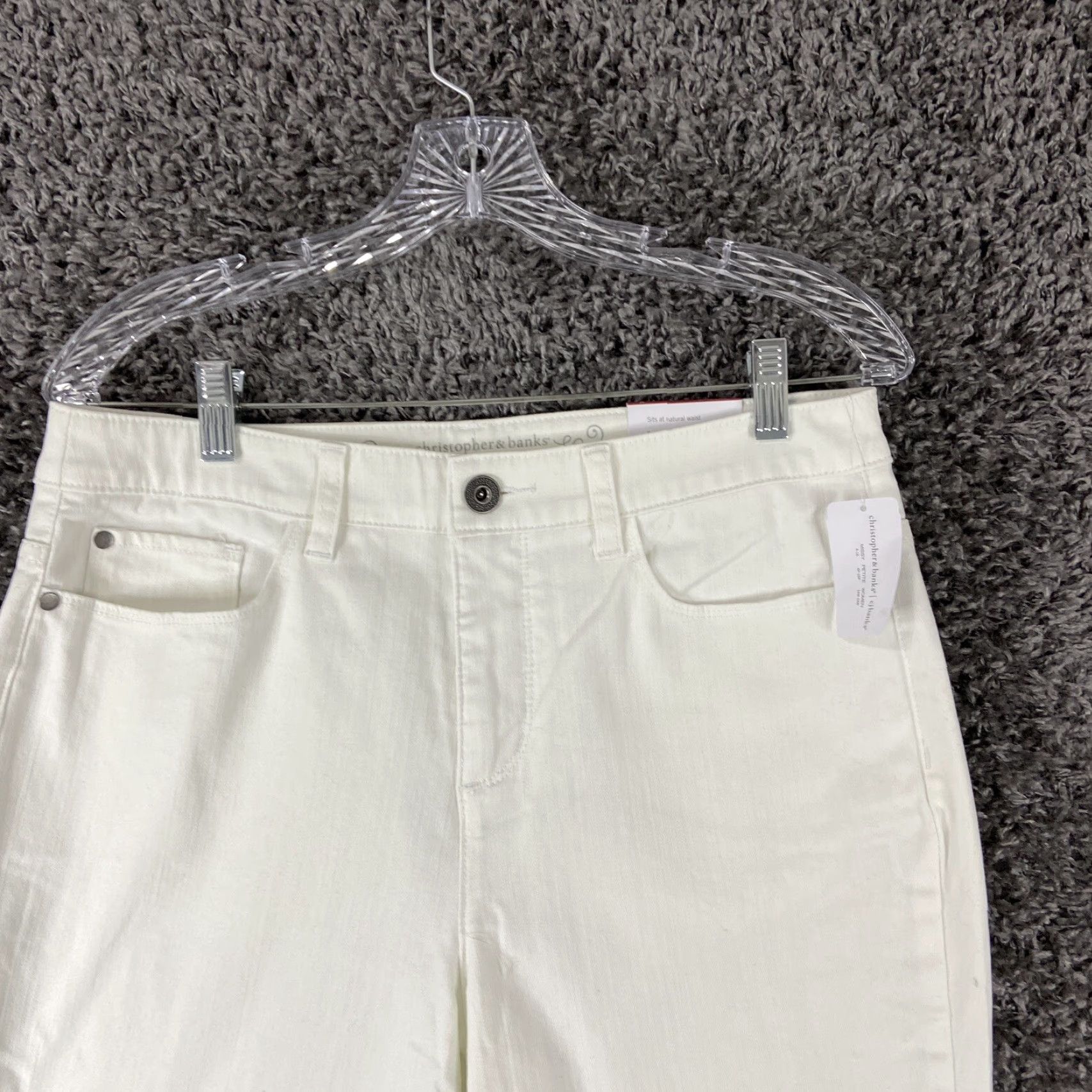 Vintage Christopher & Banks Women's Jeans Size 6 White Classic Fit Straight Leg Clothing Size 28" / US 6 / IT 42 - 6 Thumbnail