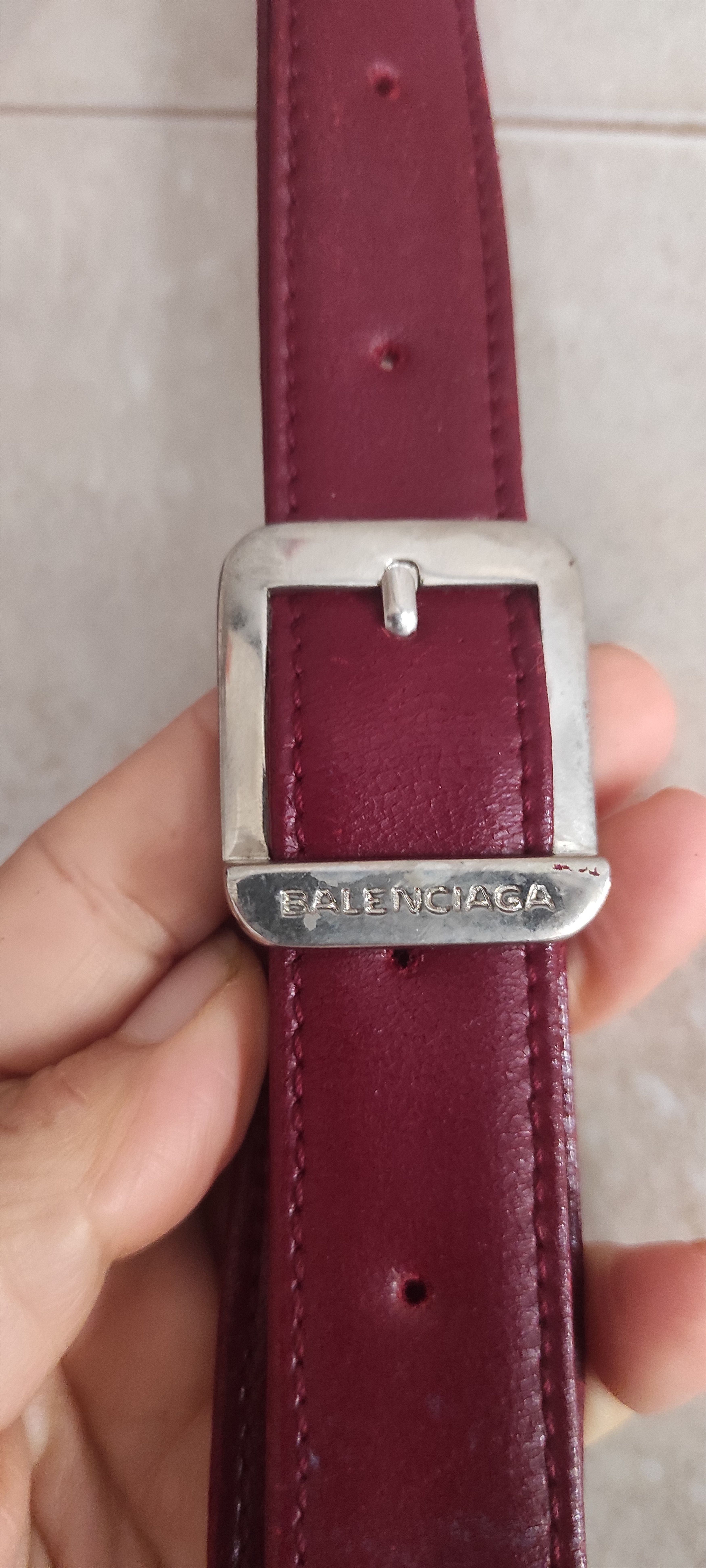 Balenciaga × Genuine Leather × Vintage Vintage Balenciaga Burgundy Monogram Shoulder Bag. Size ONE SIZE - 10 Thumbnail