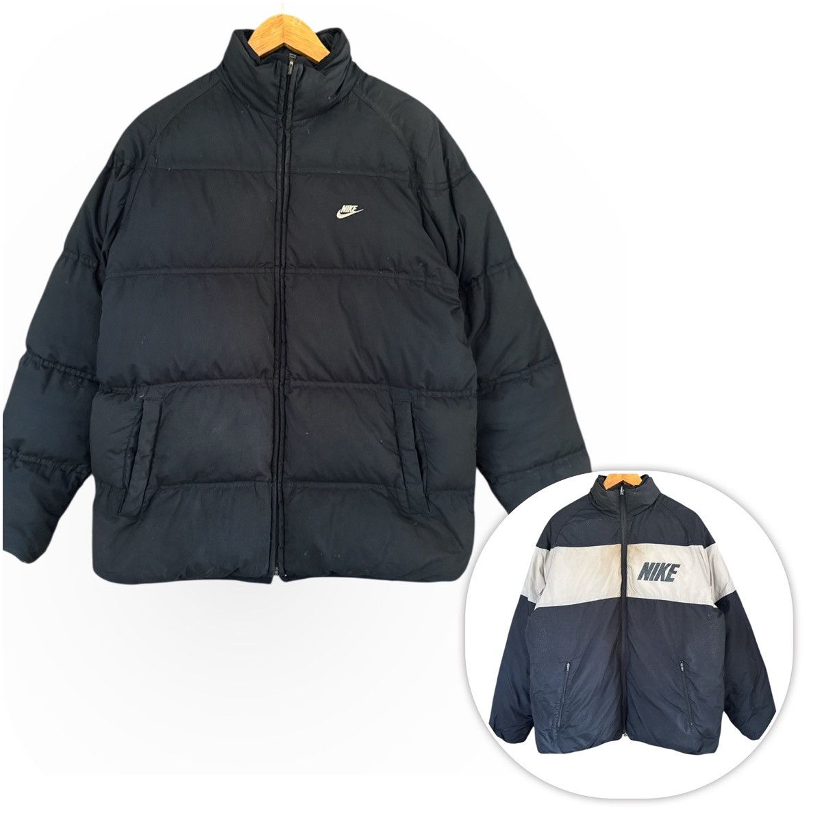 Nike × Vintage Vintage Nike Black Puffer Reversible Puffer Down Jacket Size US M / EU 48-50 / 2 - 1 Thumbnail