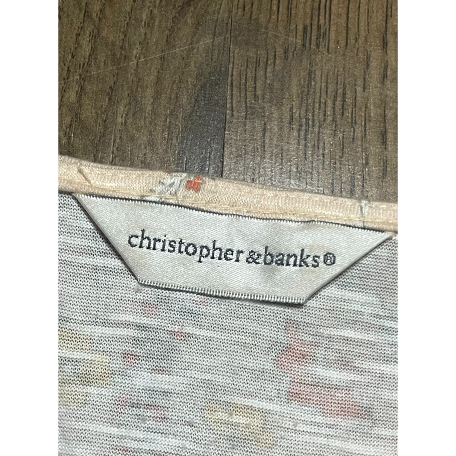 Vintage Christopher&Banks Shirt Women XL White Floral V-Neck Long Sleeve T-Shirt Casual Modern Basic - Womens Size XL / US 12-14 / IT 48-50 - 7 Thumbnail