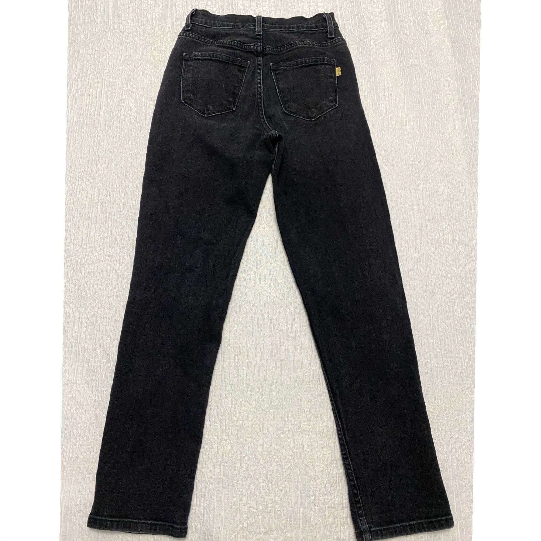 Vintage VIBRANT MIU Jeans Black Distressed Ripped High Rise Straight Leg 3 Juniors Women's USA Made Size 26" / US 2 / IT 38 - 4 Thumbnail