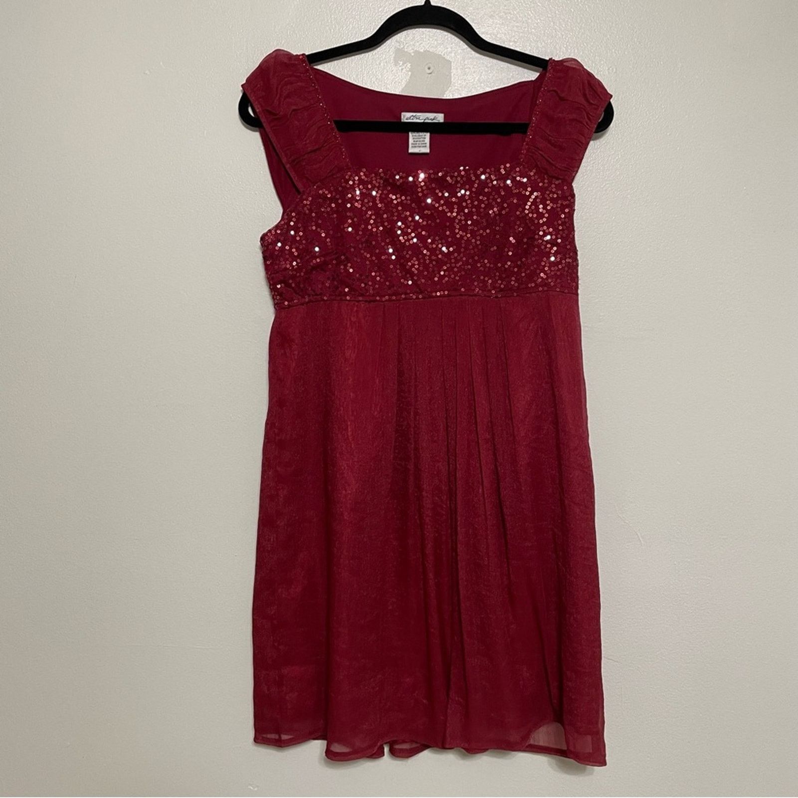 Other Ultra Pink Burgundy Sequin Bodice Mini Dress Medium Size M / US 6-8 / IT 42-44 - 1 Thumbnail