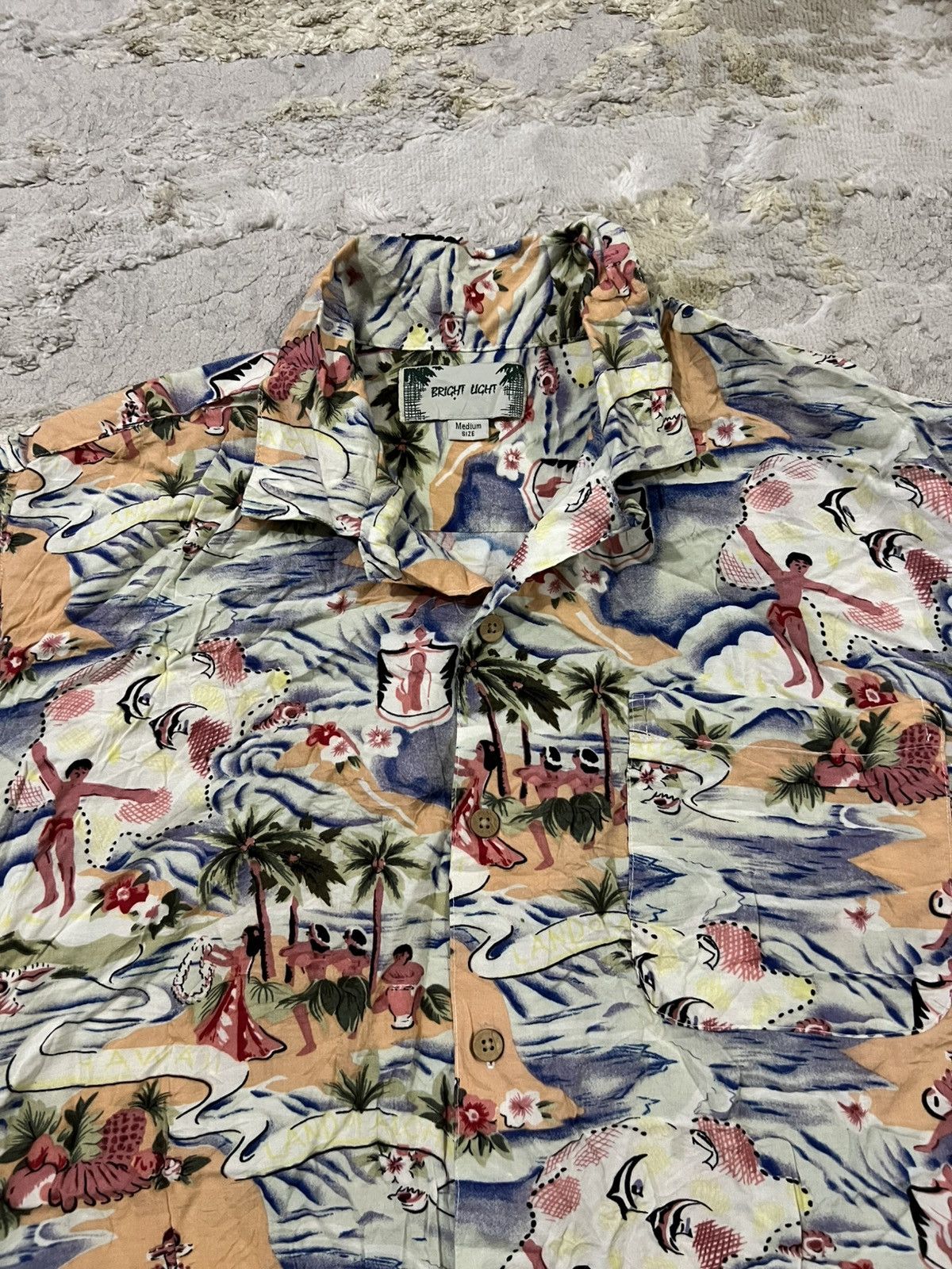Sun Surf Vintage 1950s Kona Bay Land of Aloha Rayon Hawaiian Shirt Size US M / EU 48-50 / 2 - 4 Thumbnail