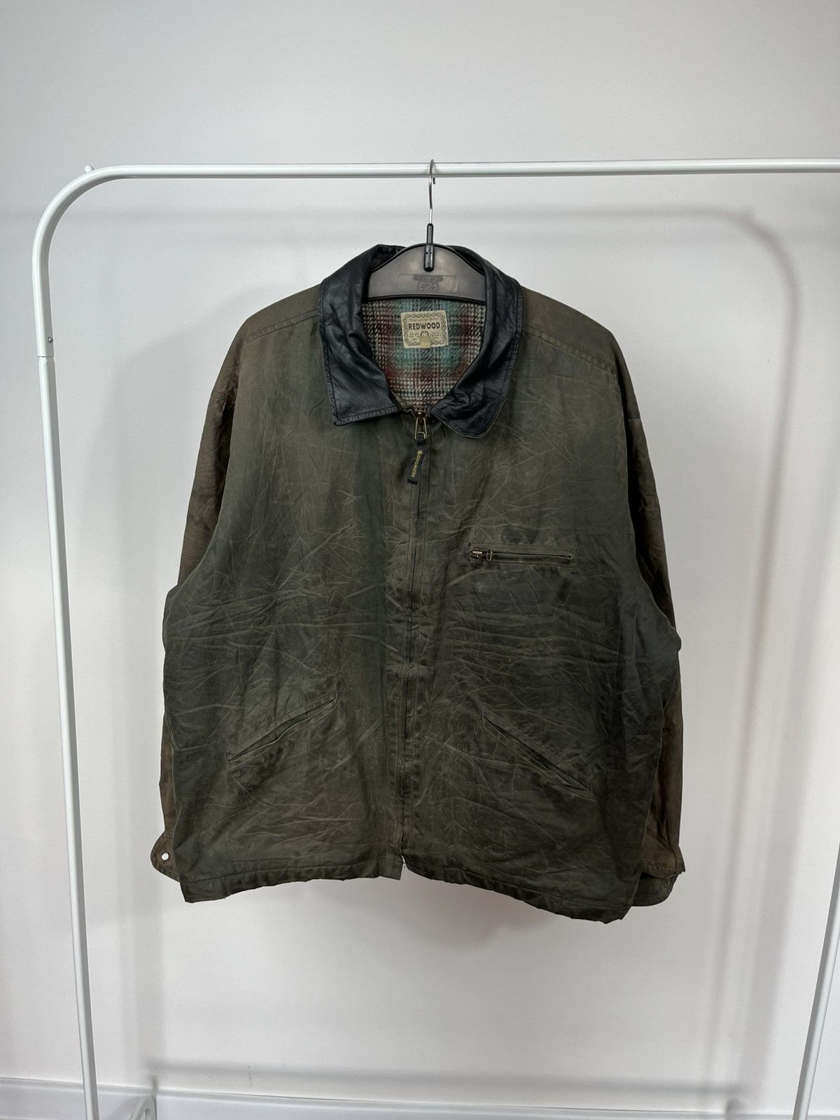 Other Vintage Redwood Waxed Jacket Distressed Leather Collar XL Size US XL / EU 56 / 4 - 1 Thumbnail