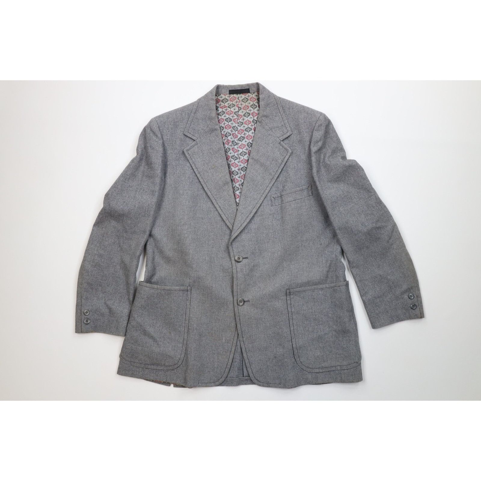 Vintage Vintage 60s Rockabilly Distressed Wool 3 Piece Suit Wedding Size 44R - 2 Thumbnail