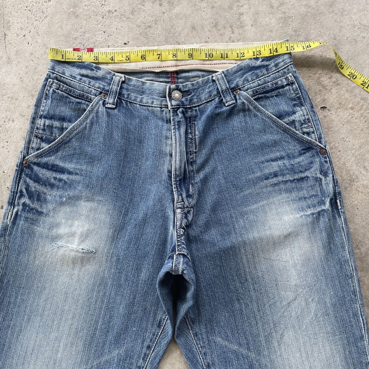 Japanese Brand × Jean W30 Vintage Japan Faded HBT Distressed Jeans Pants Denim Size US 30 / EU 46 - 5 Thumbnail