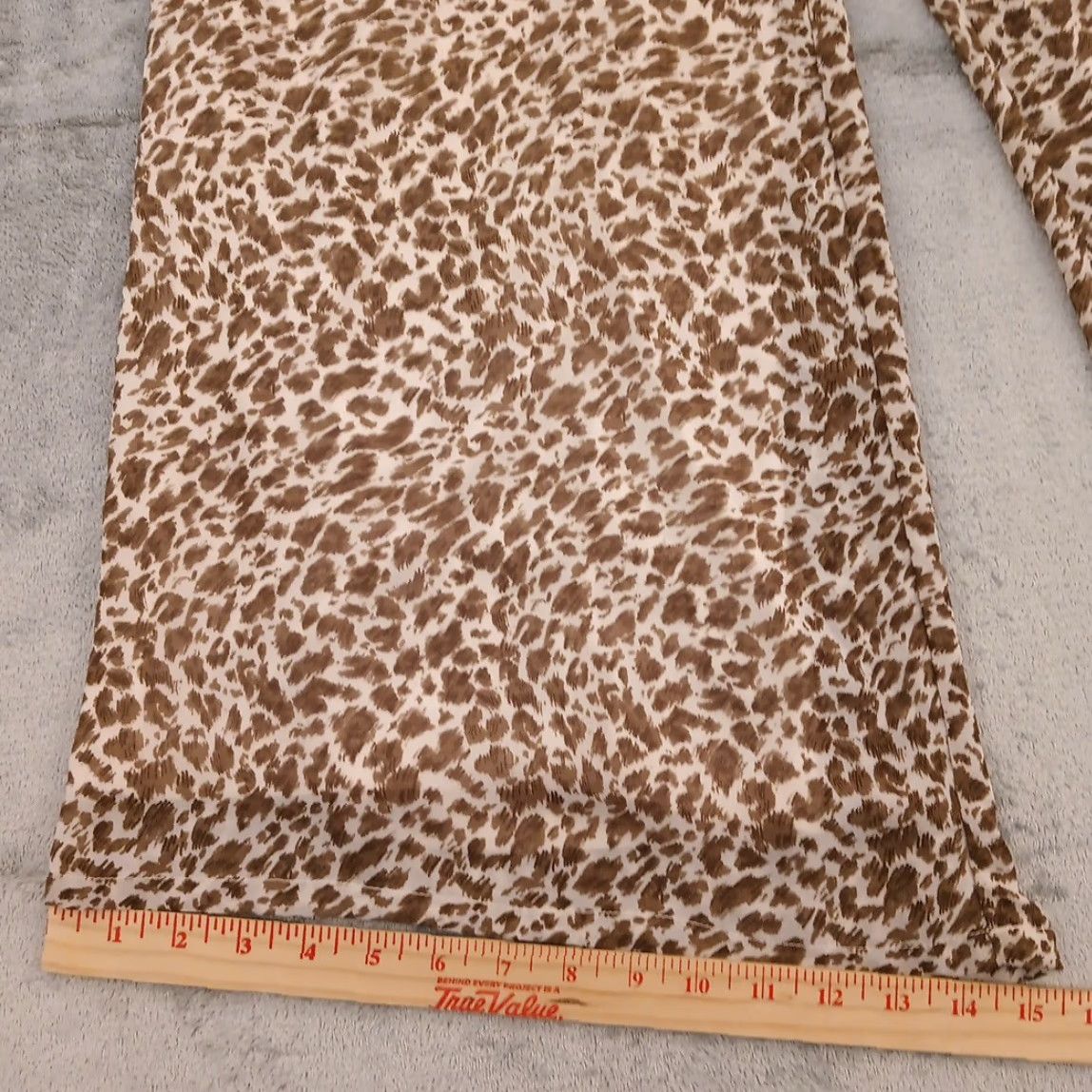 Vintage HYFVE Pants Womens Large Brown Animal Print Wide-Leg Pull On Lined 28x30 Size 36" / US 14 / IT 50 - 7 Thumbnail