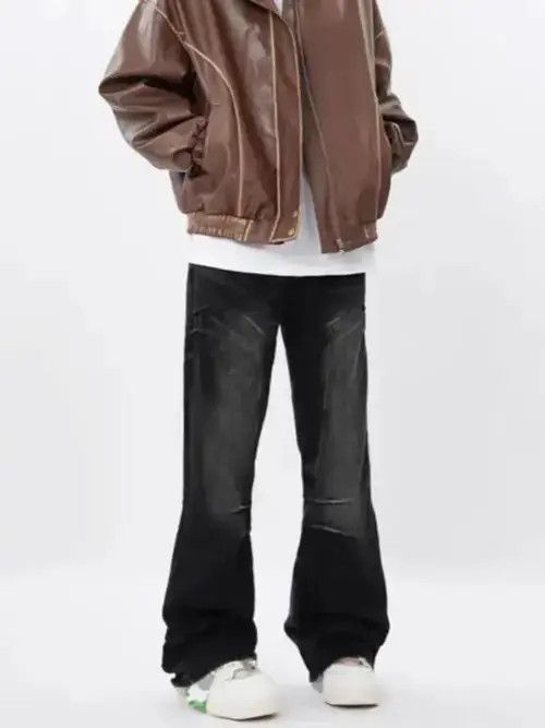 Jean Retro street wash black micro-flared jeans Size US 28 / EU 44 - 4 Thumbnail