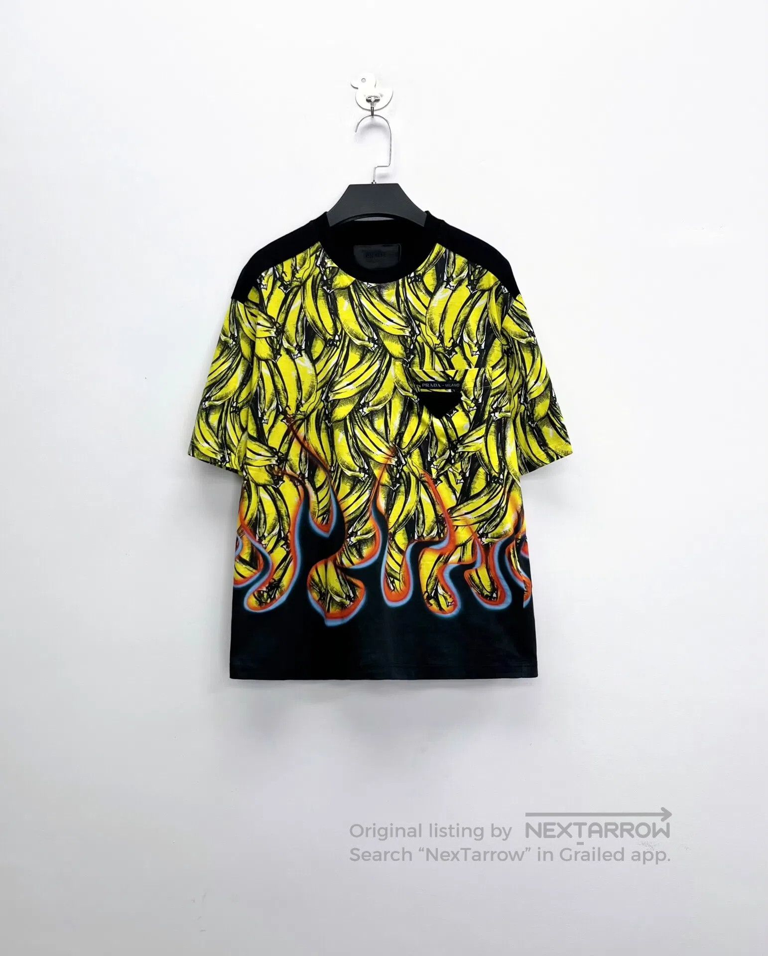 Prada Prada Runway Banana Flame Triangle Logo Short Sleeve T-Shi Size S / US 4 / IT 40 - 1 Thumbnail